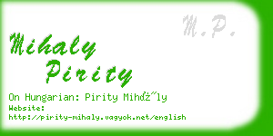 mihaly pirity business card